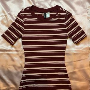 striped maroon dress